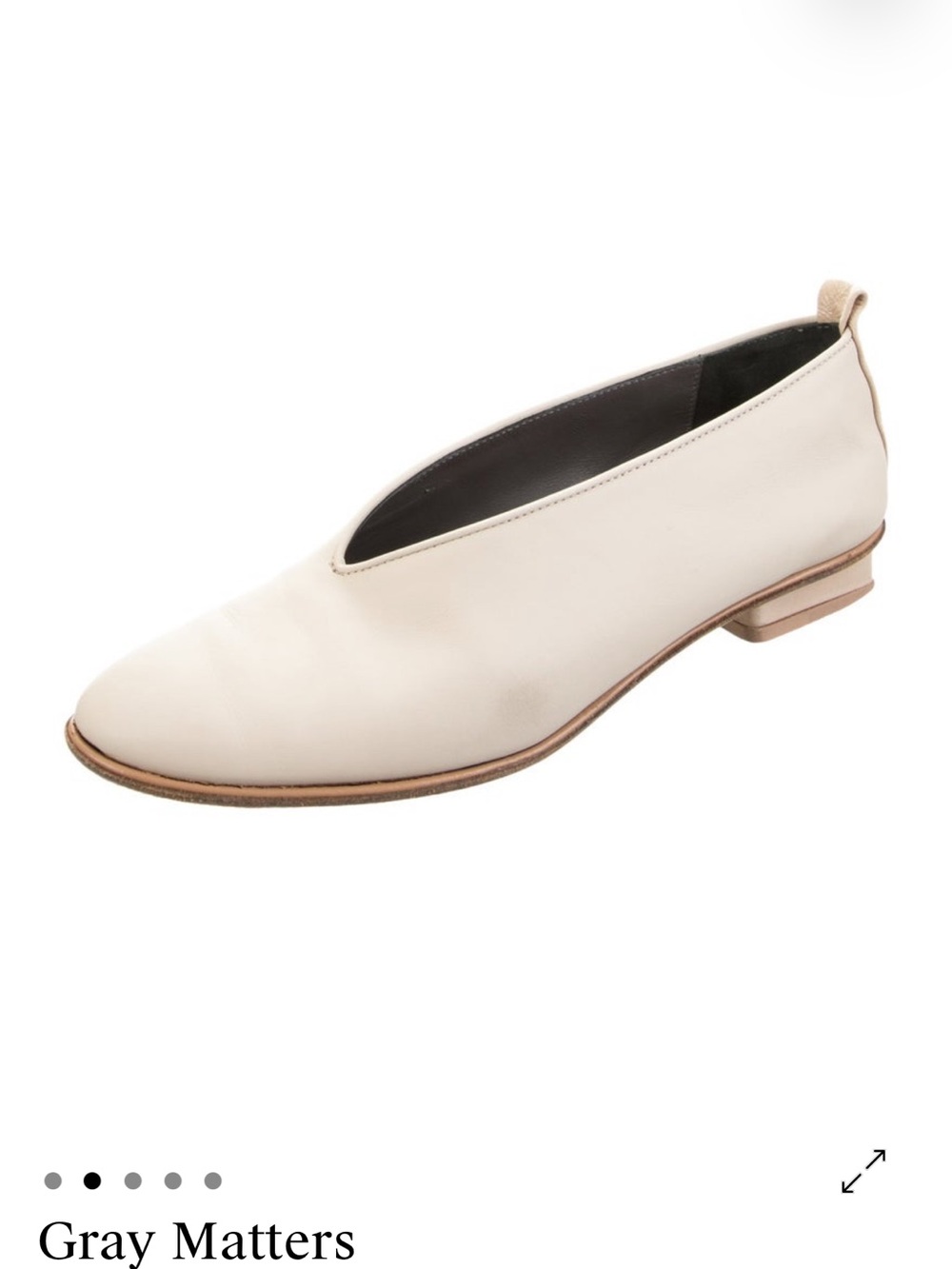 Gray Matters Ivory Leather Ballet Flats – Size 7 / IT 37